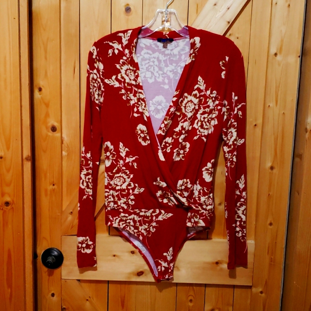 Long sleeve faux wrap bodysuit